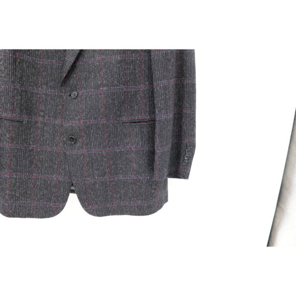 Vintage Christian Dior sport coat Men's 46R windowpane two button plaid  notch - Picture 4 of 12